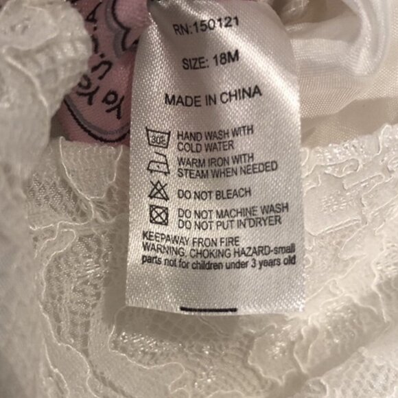 NEW Flower Girl 18m White Lace Dress - Picture 4 of 4